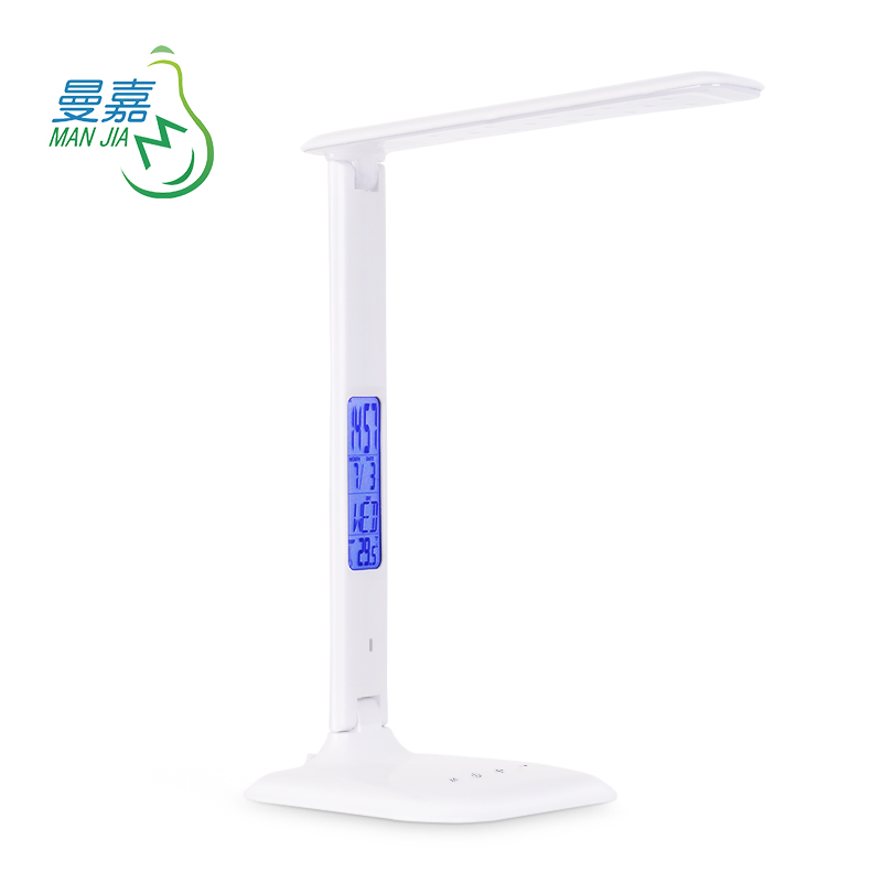 Modern office led eye protection touch dimmable foldable reading lamp table light with clock