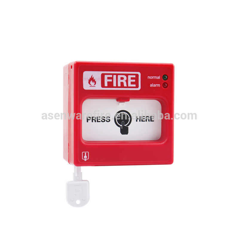 Asenware 24V resettable fire alarm manual call point break glass