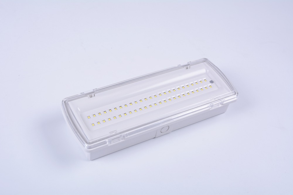 CE RoHS approval IP65 50pcs LED SMD2835 fire safety bulkhead rechargeable waterproof emergency light