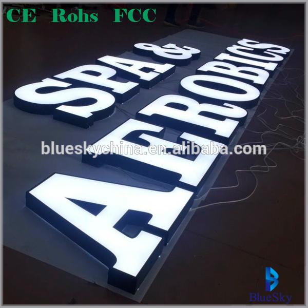 DIY Outdoor 3D frontlit illuminated frameless led alphabet letter