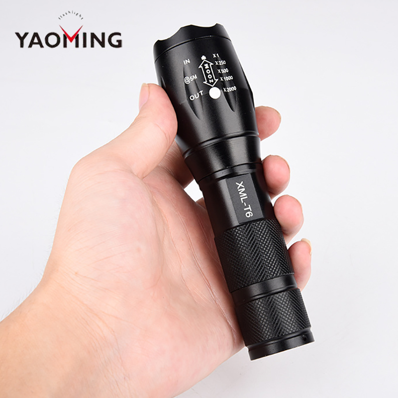 YAOMING ultra bright 1000LM flashlights Waterproof XML-T6 Tactical LED flashlight aviation aluminium torch Amazon