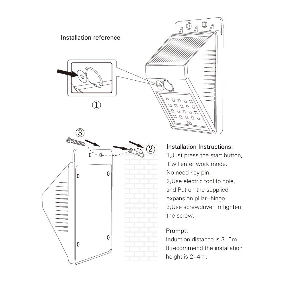 Decorative Hot Sell Chinese Good Quality ABS Material Human Induction Waterproof IP65 Motion Sensor Outdoor Led Solar Wall Light