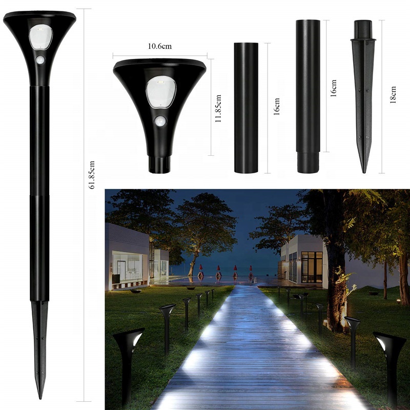 2018 China Guangzhou Innovative design spike lamp PIR body sensor outdoor led solar garden light