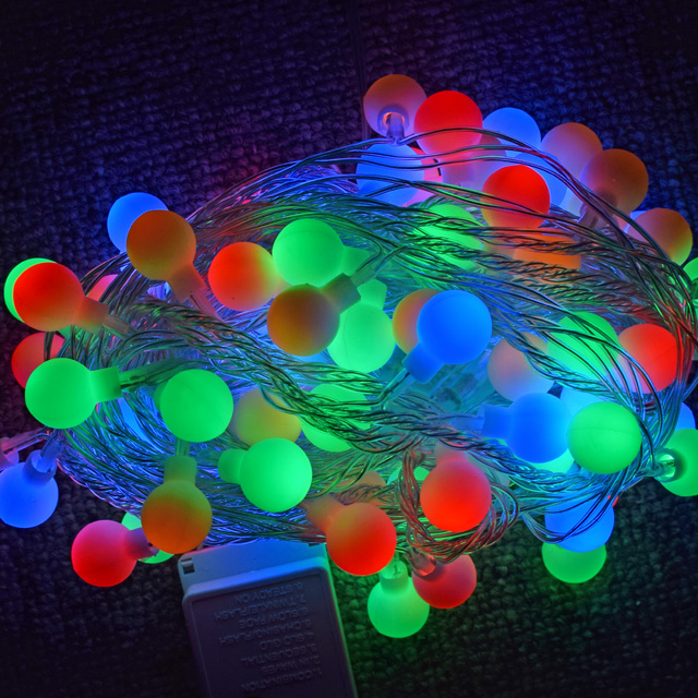 110V 220V 10m 100leds rgb color changing string ball led Holiday light