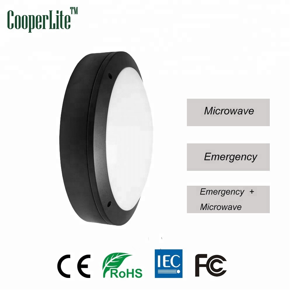 CooperLite microwave and emergency IP65 20 led bulkhead light for emergency lighting