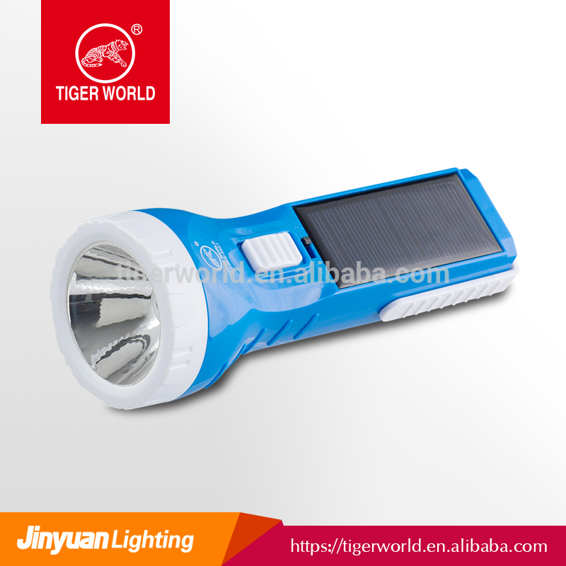 dry battery flashlight and solar board charging solar led torch