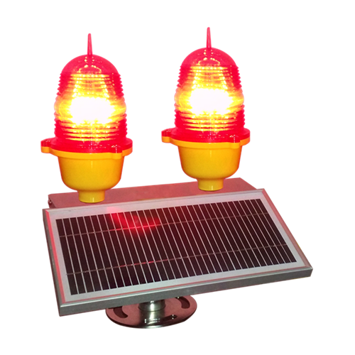 Aviation Obstacle Double Lights, LED Low Intensity Aviation Warning Light FAA L810 Solar Double Aviation Obstruction Ligjht