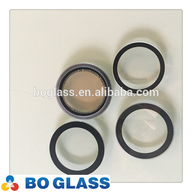 Hot sale custom tempered round glass sheet with black silkscreen in high quality