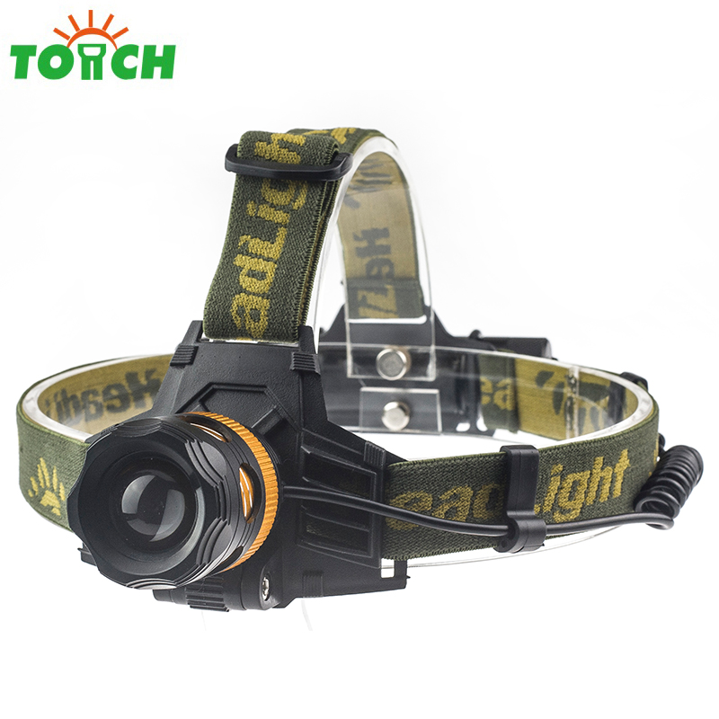 2019 new design high power retro multifunctional 2000 lumen focus flashlight rechargeable led headlamp