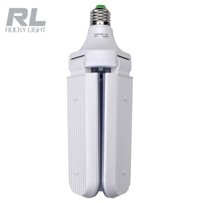 Rocky light Brand 2019 New Design 45W High Bright Foldable Fan Blade LED Bulb