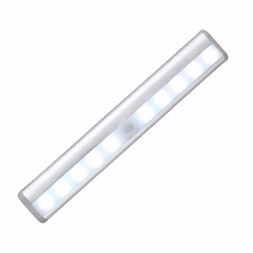 AMAZON HOT SELL High Quality Portable Plastic Cover 10 LED wardrobe light cabinet Motion Sensor Under Cabinet Light