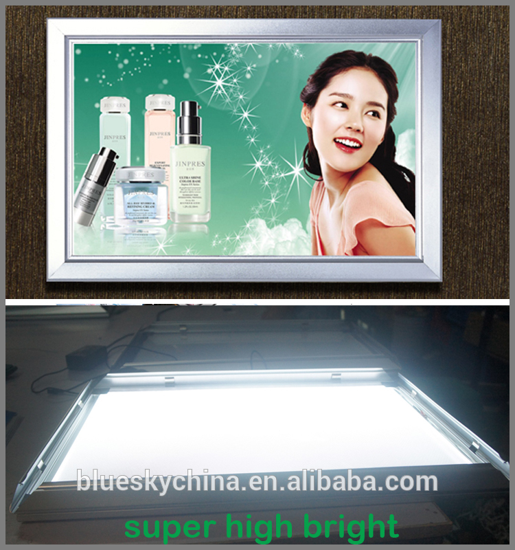 Picture frame led slim aluminum frame lightbox led wall mounted light box