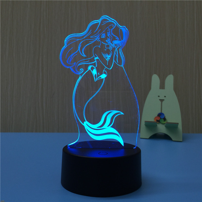 The Mermaid Princess amazing kids 3D LED night light