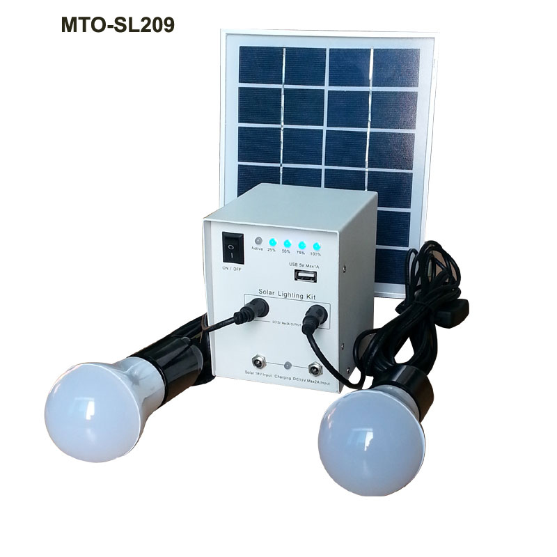 8w led mini solar lighting kits  with usb  port