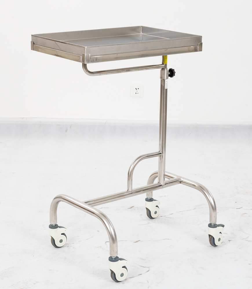 FDA approved 304 stainless steel mayo table instrument trolley