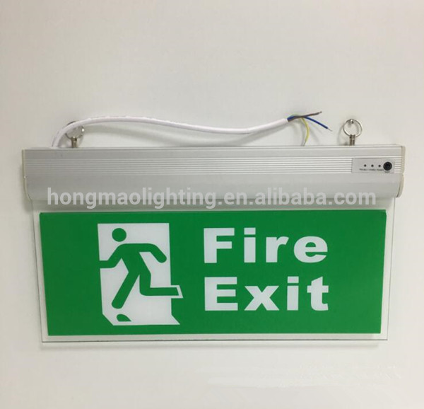 Industrial Public Building Usage Acrylic Aluminum Housing 3 Watt Ni-Cd battery Emergency Warning Exit Sign lighting