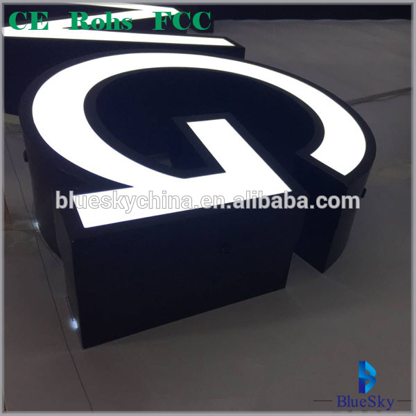 Outdoor advertising stainless trim 3D led big letter sign