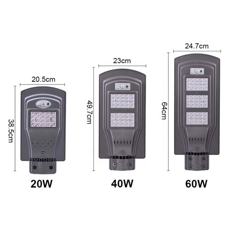 Energy saving solar lamps outdoor 20W 40w 60 lamp solar street