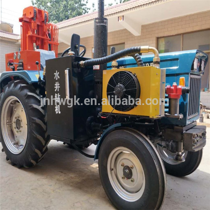 Portable water well drill rig truck trailer wheel chasis mounted 2000m deep 1450mm hole geothermal exploitation borehole drill