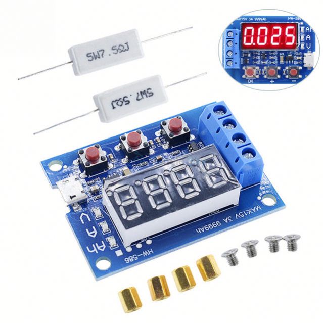 1.2v 12v 18650 HW-586 Li-ion Lithium Battery Capacity Tester Resistance Lead-acid Battery Capacity Meter Discharge