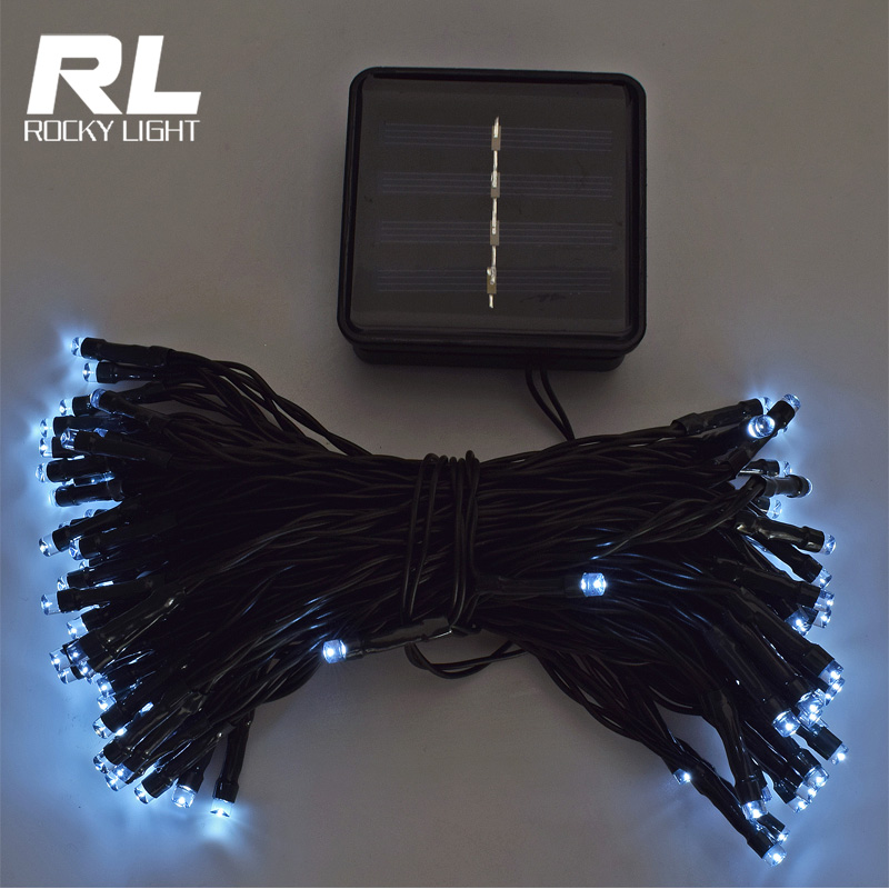 RGB LED solar Christmas lights 10m 100LED Waterproof Fairy String Lights for outdoor