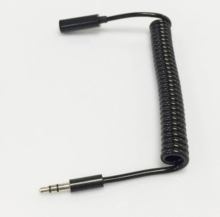 Wholesale 1M 3.5MM Male to Female AUX Audio Stereo Input Spring Coiled Spiral Extension Cable