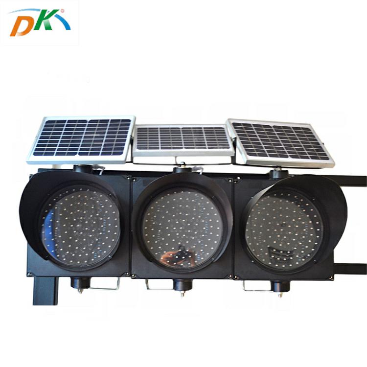 DK led 300mm yellow solar flashing warning light for roadway  traffic safety