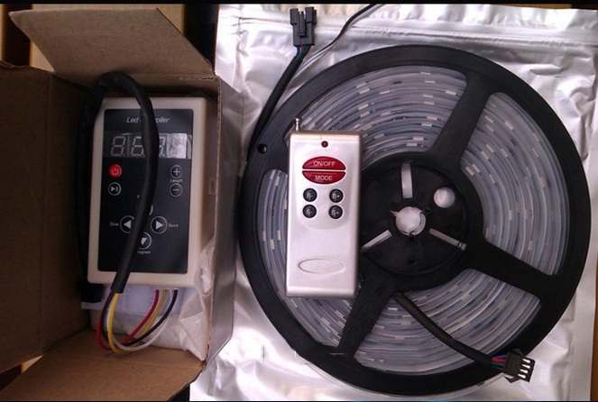 One Full Set IP67 Dream Color SMD5050 RGB LED Strip Light 6803 IC Full Kit With Remote
