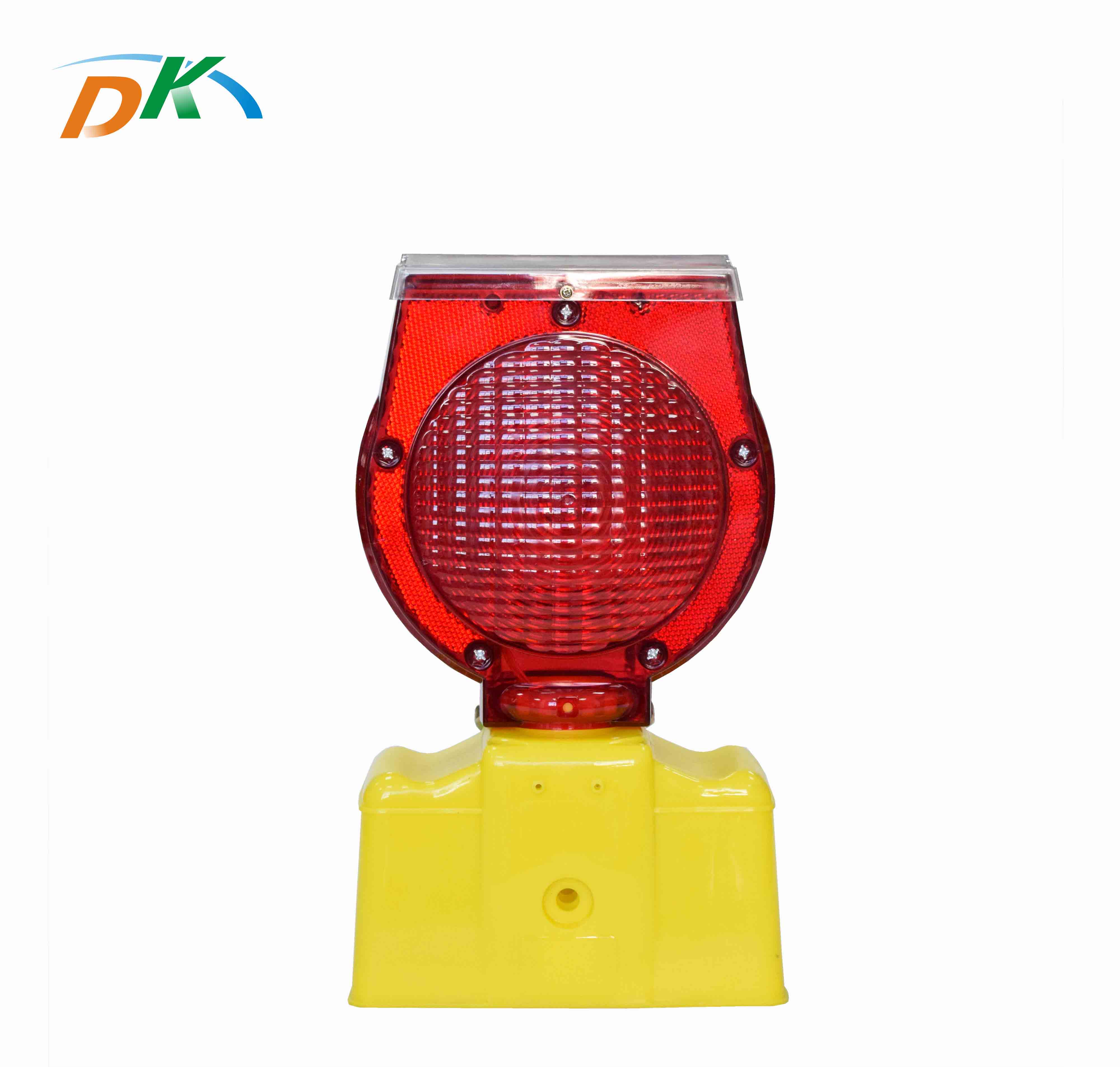 DK LED Traffic Road Construction LED Flashing Warning Barricade Light Solar Powered