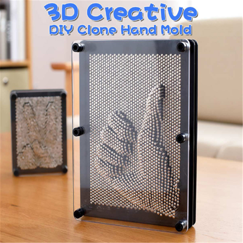 New Style  DIY 3D Sculpture Silver Metal Needles Toy Frame Decor Craft Hand Model Birthday Ornaments Home Decoration Accessories