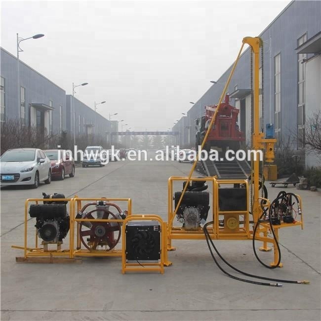 Compressed air hydraulic rock drilling machine