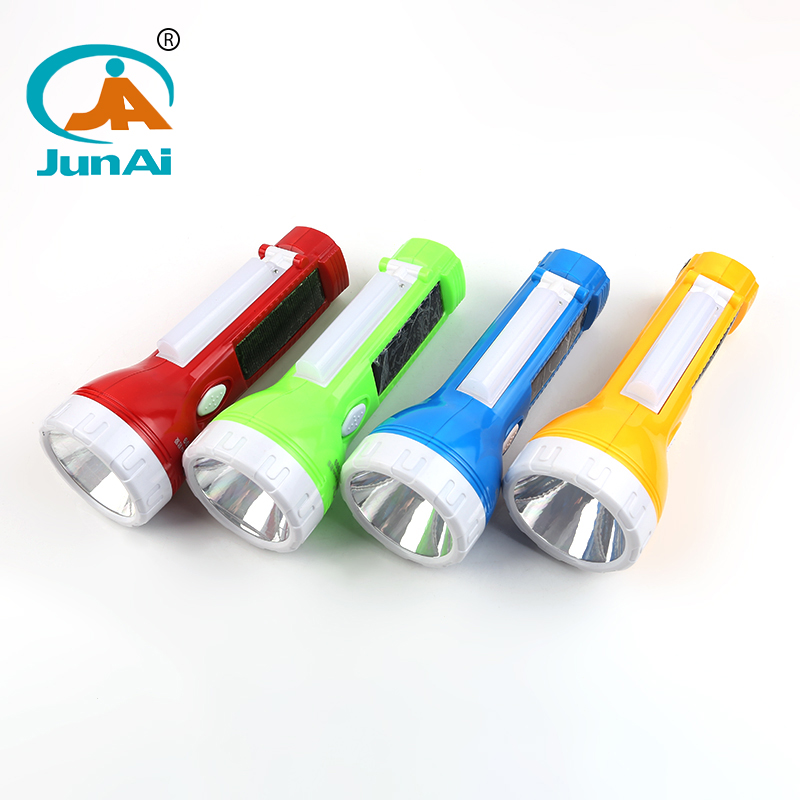 Multifunctional led torch flashlight colorful solar read lamp JA-1909