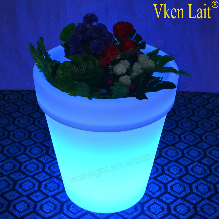 PE plastic Material Rotational Moulding waterproof colorful LED garden Flowerpot/Flower Pots & Planters