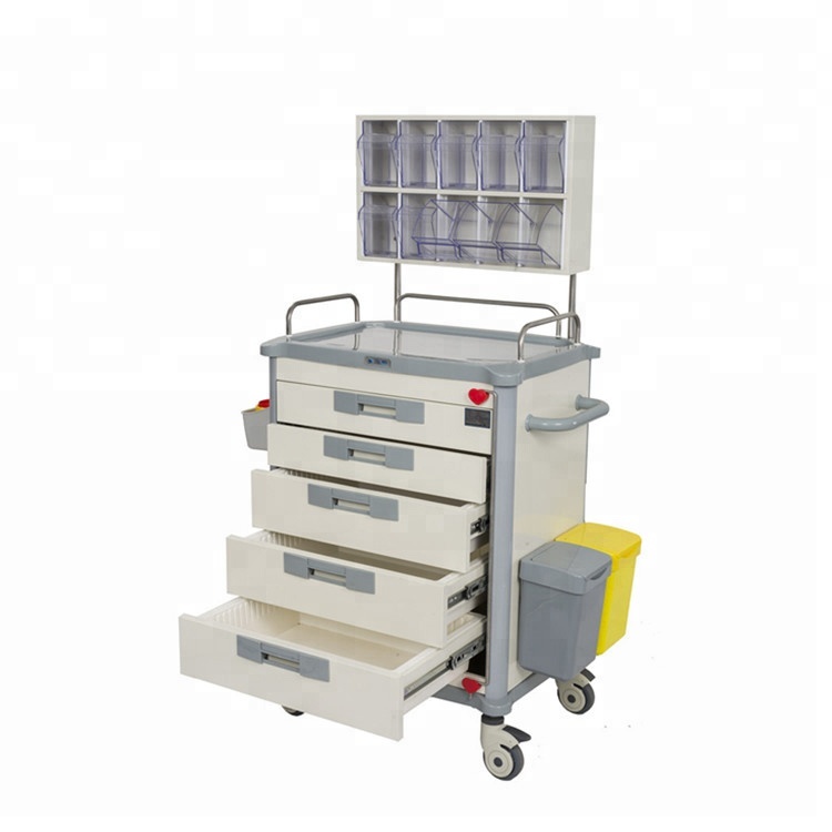 ABS plastic hospital medical nursing clinical trolley utility cart for sale