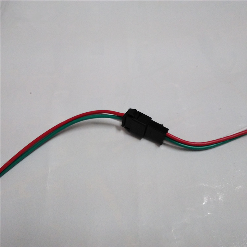 Black JST SM Connector Plug with Wires Cables 2 Pin Male + Female 10CM Long 22AWG for Led Toys Lamp Connection