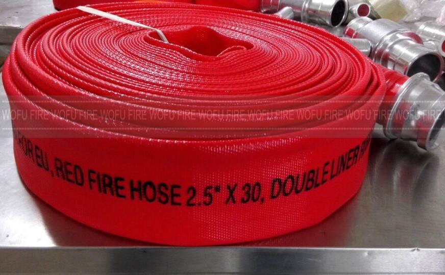 Duraline 2-1/2 Red used PVC  rubber fire hose