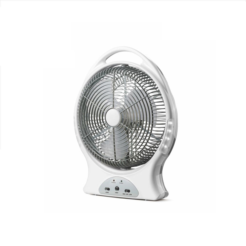 12rechargeable emergency fan with light