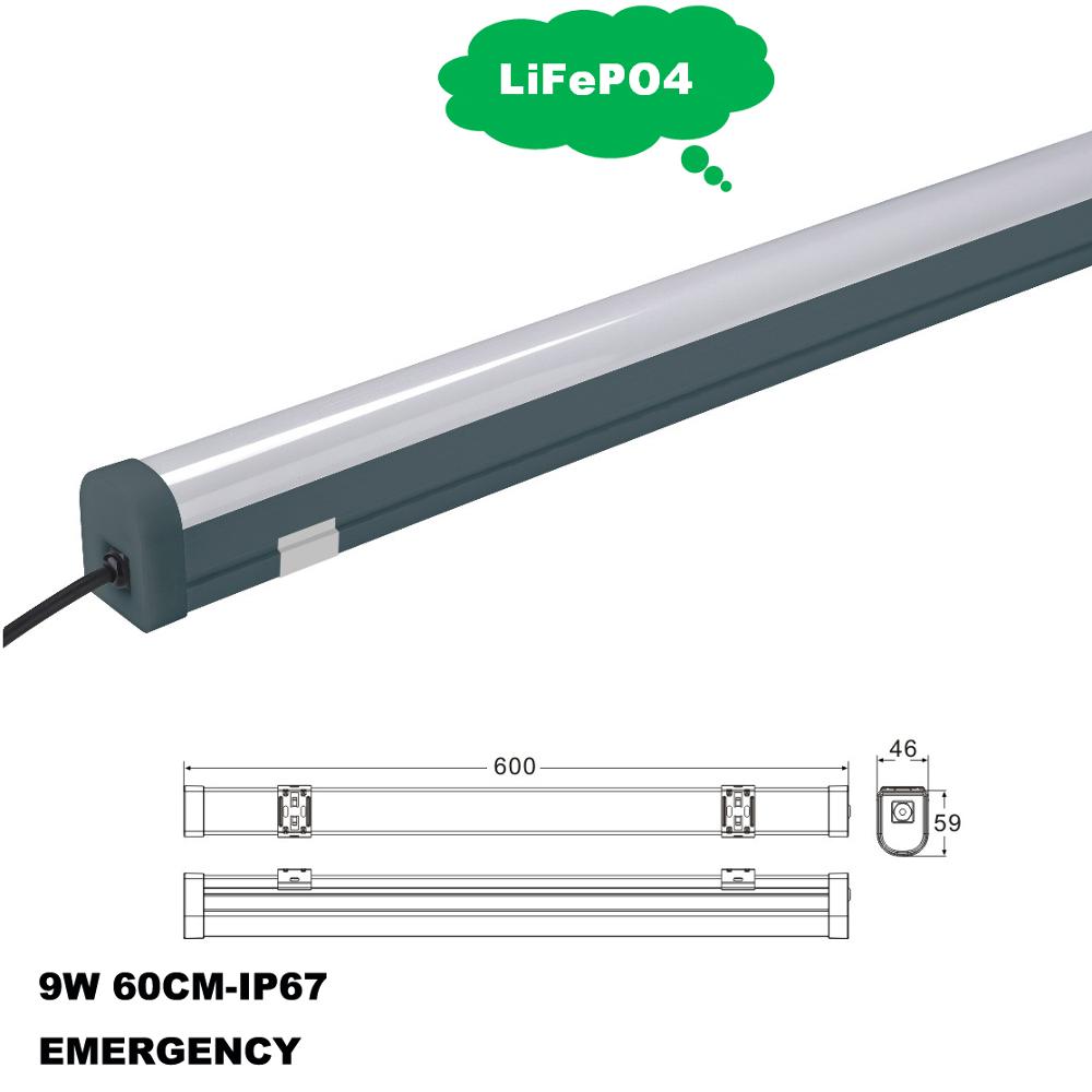 60cm led emergency batten light,ip67 waterproof 9w led batten lights,microwave sensor pc+abs led batten lamp