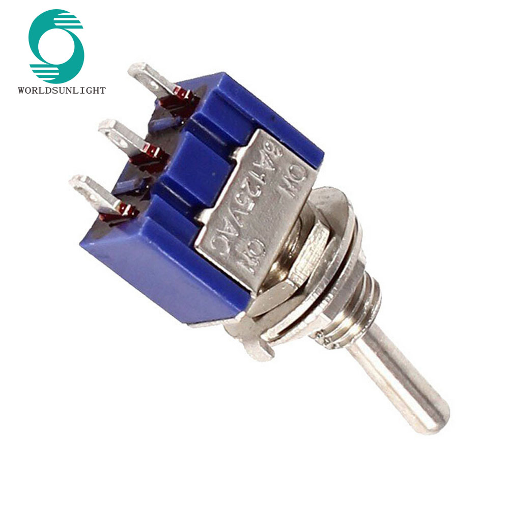 MTS-102 M6 3A 250VAC SPDT 3P Blue mini toggle switch