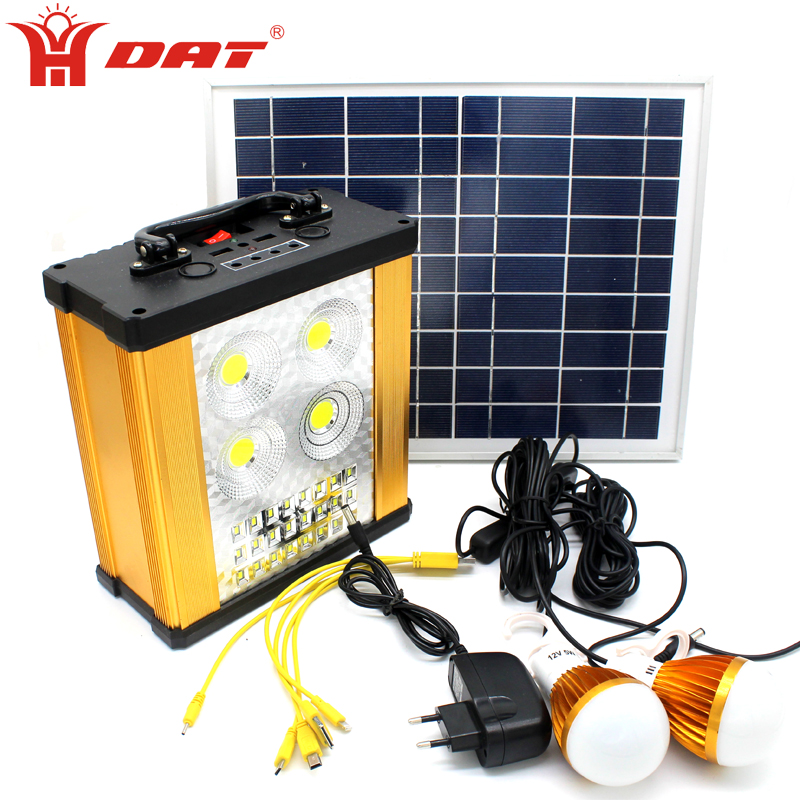 Aluminium Alloy High-power 20W COB Portable Solar Energy Lighting System Indoor