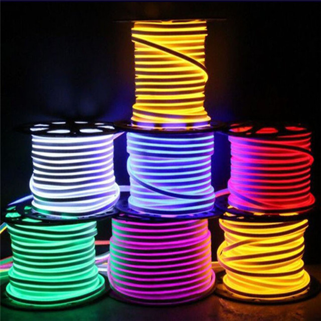 outdoor waterproof 12v 24v 120v 240v mini ultra thin led neon flex rope light