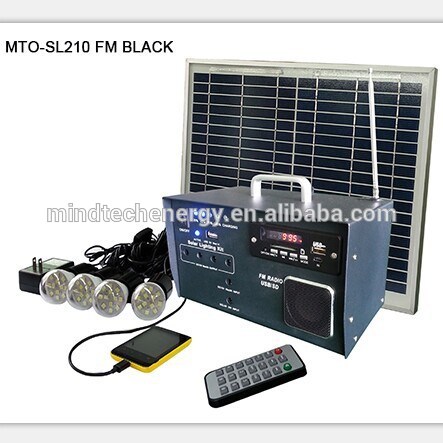 FM radio home mini solar energy system with mobile charger