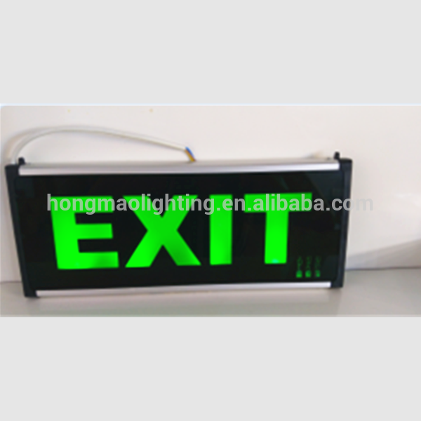 HONGMAO Best Quality Clear Square Double Side Emergency LED EXIT Sign Aluminum Room Sign