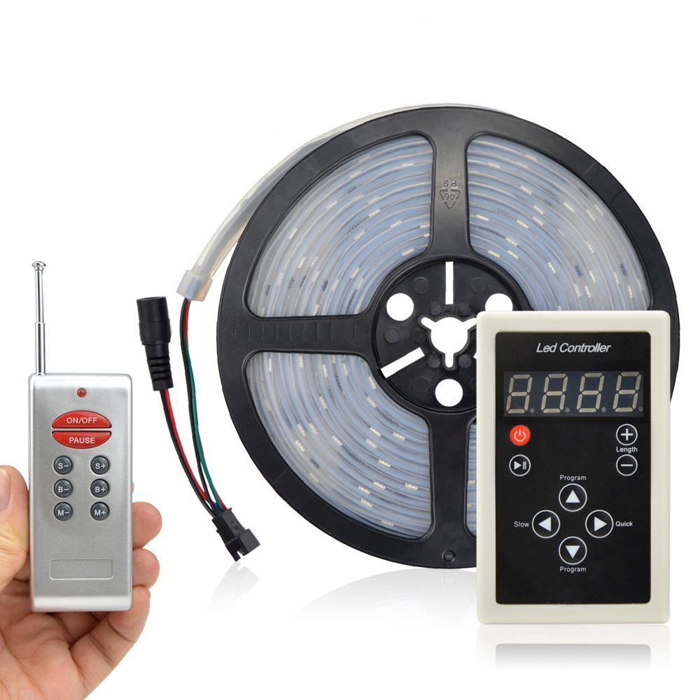 5M 12V 6803 IC Dream Color RGB LED Strip 5050 SMD 30LED/m IP66 Waterproof Magic Color Tape 133 Program RF Controller