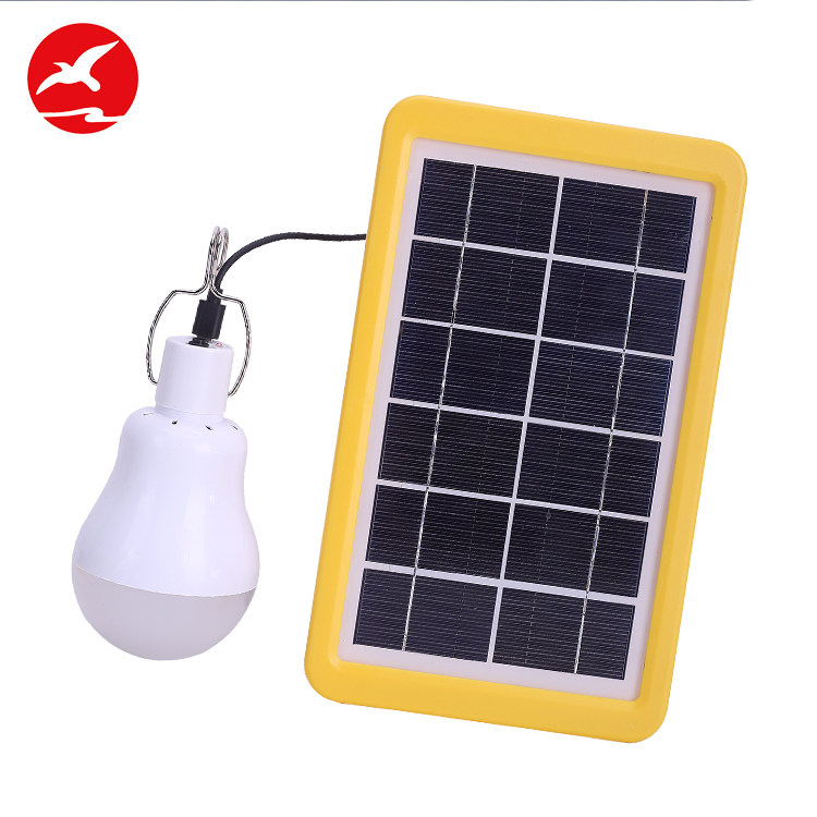 Solar rechargeable led outdoor solar bulb with solar panel emergency lighting