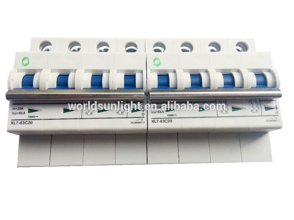 Solar power system 1P 2P 3P 4P dc 20A mini circuit breaker