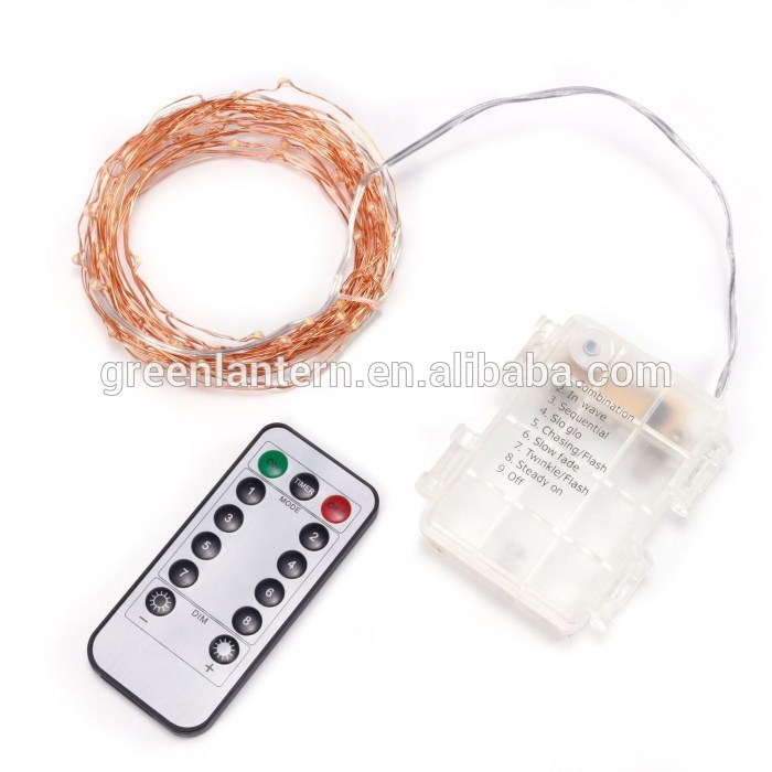 10M 33ft 100 LEDS Warm White Christmas LED Copper Wire 3AA Battery Powered Remote Control LED String Lights With Timer