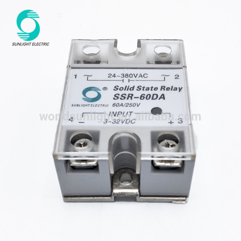 SSR-50DA 50A 3-32VDC input 24-380VAC output dc-ac type single phase dc to ac ssr solid state relay