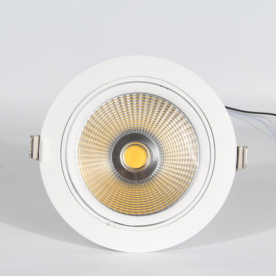 Epistar chip PF>0.9 COB 6inch horizontal rotating led downlight