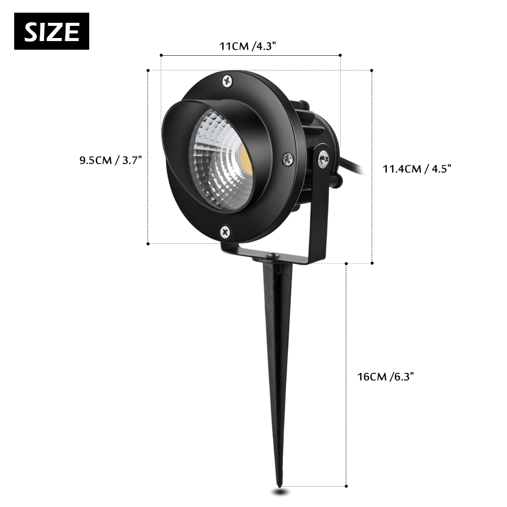 waterproof IP65 12v/220v waterproof 10w cob garden spike outdoor led garden light